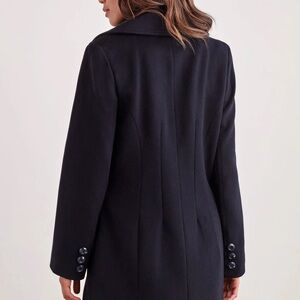 Ellen Tracy Classic Black Wool Pea Coat